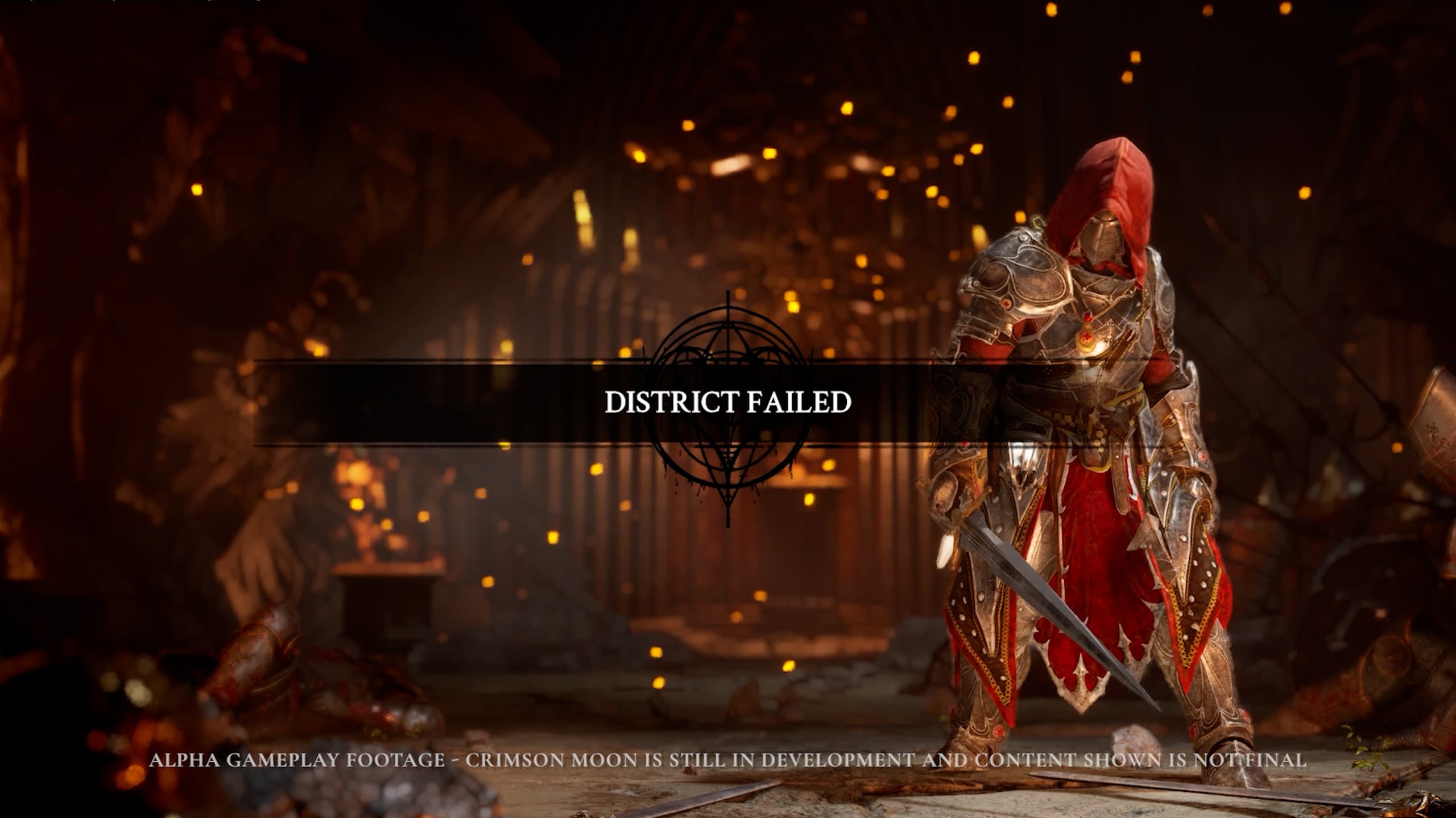 Official pre-release Crimson Moon District Failed screen