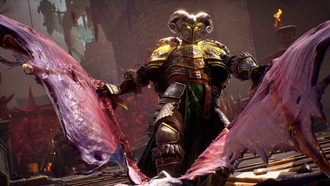 An armored Nephilim in an official Crimson Moon promotional image