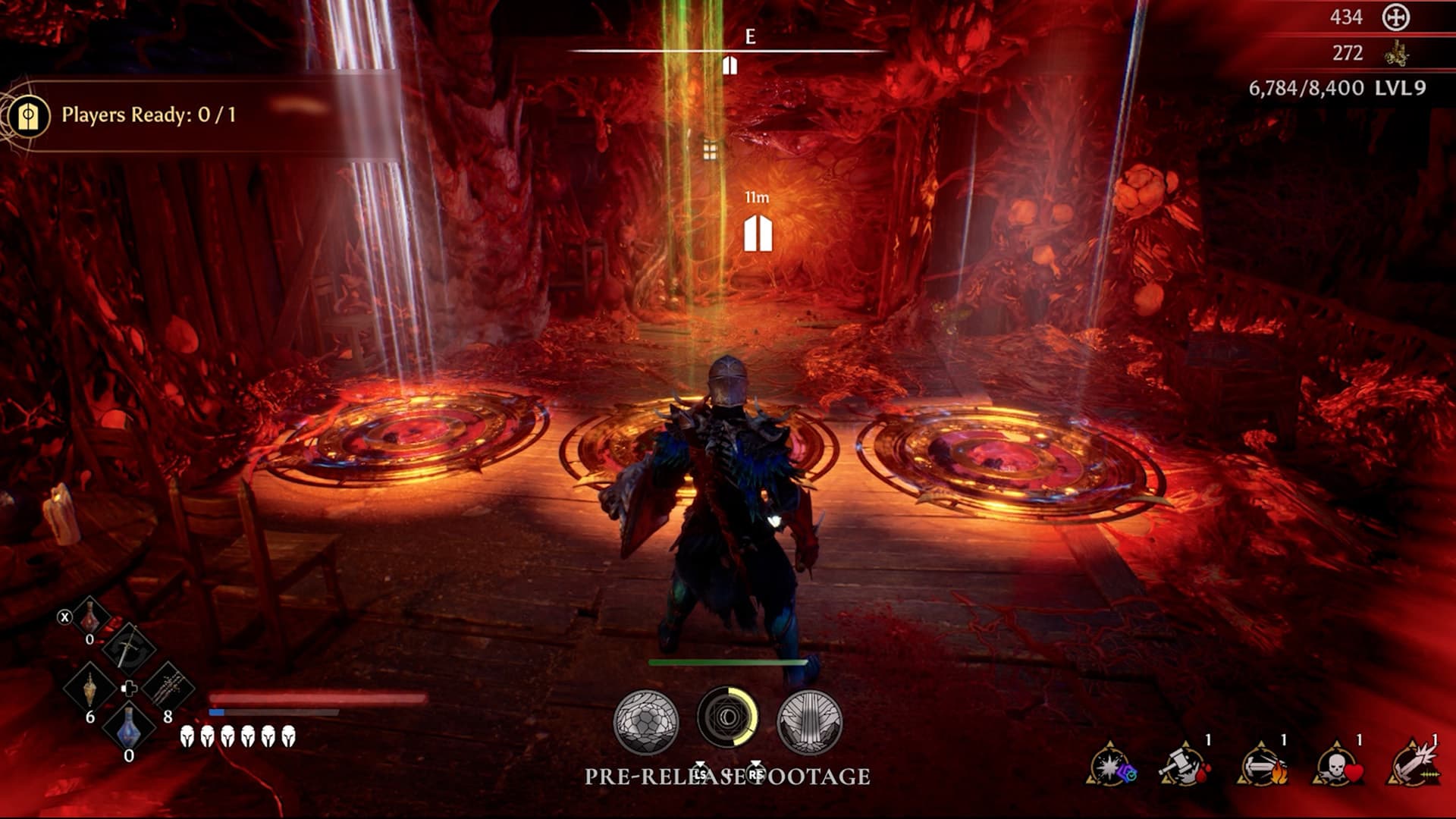 Official pre-release Crimson Moon Nexus Gate area with illuminated platforms
